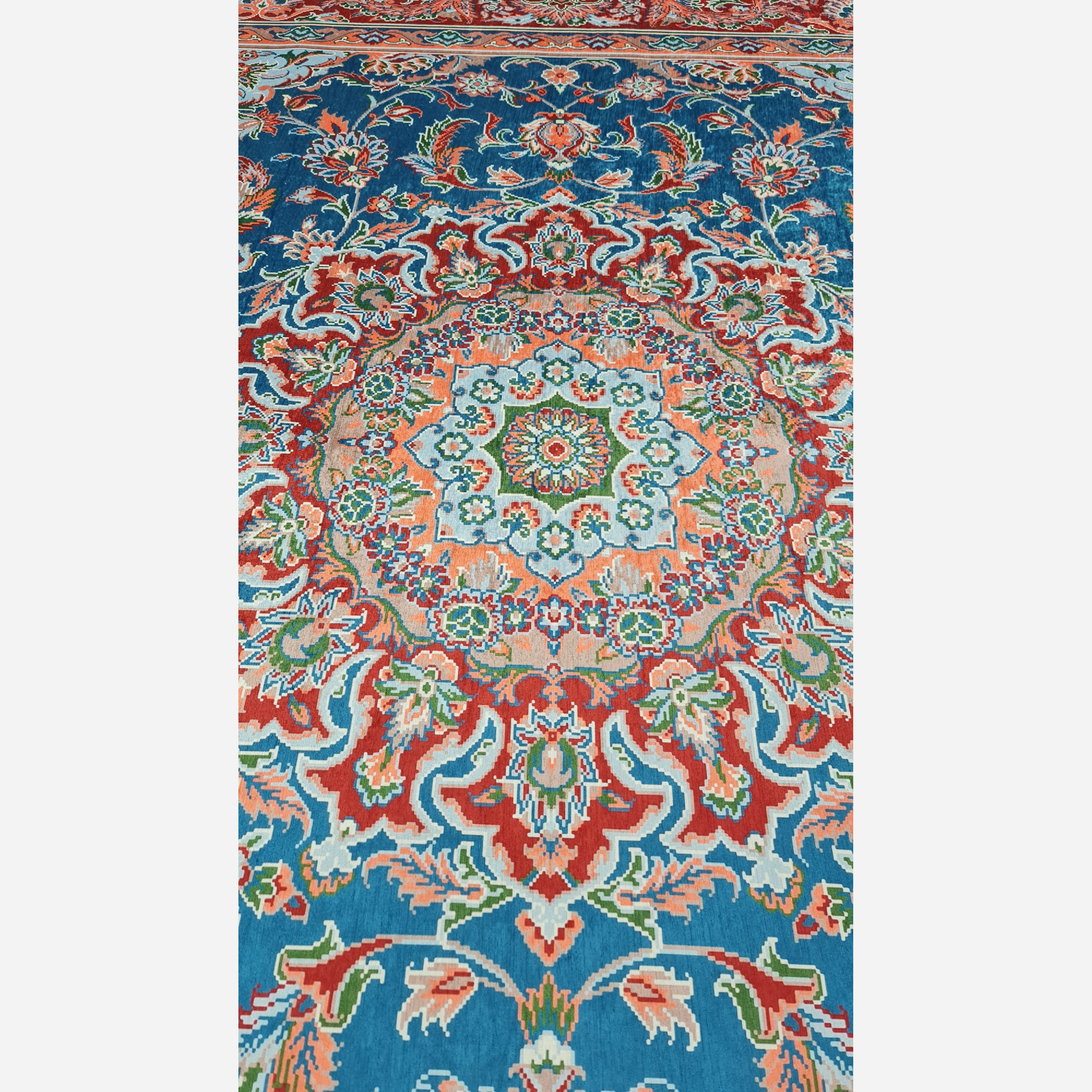 فرشینه مستطیل طرح جدید جنس رویه مخمل هازان ترک کد 20250426 (پس کرایه)
