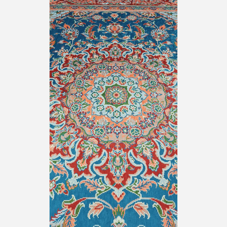 فرشینه مستطیل طرح جدید جنس رویه مخمل هازان ترک کد 20250426 (پس کرایه)