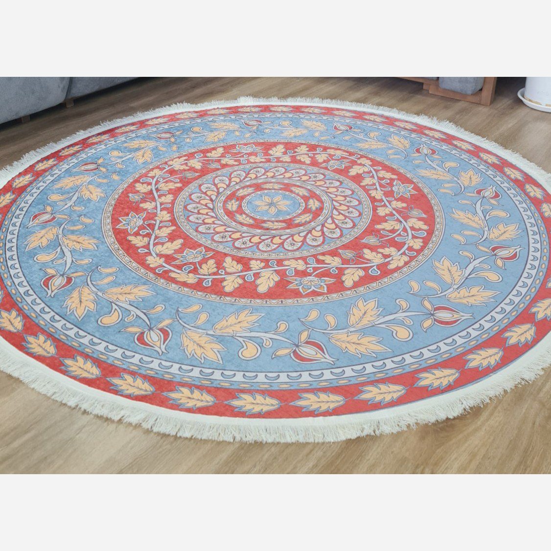 فرشینه مدرن دایره ای رویه مخمل هازان ترک d160 (پس کرایه)