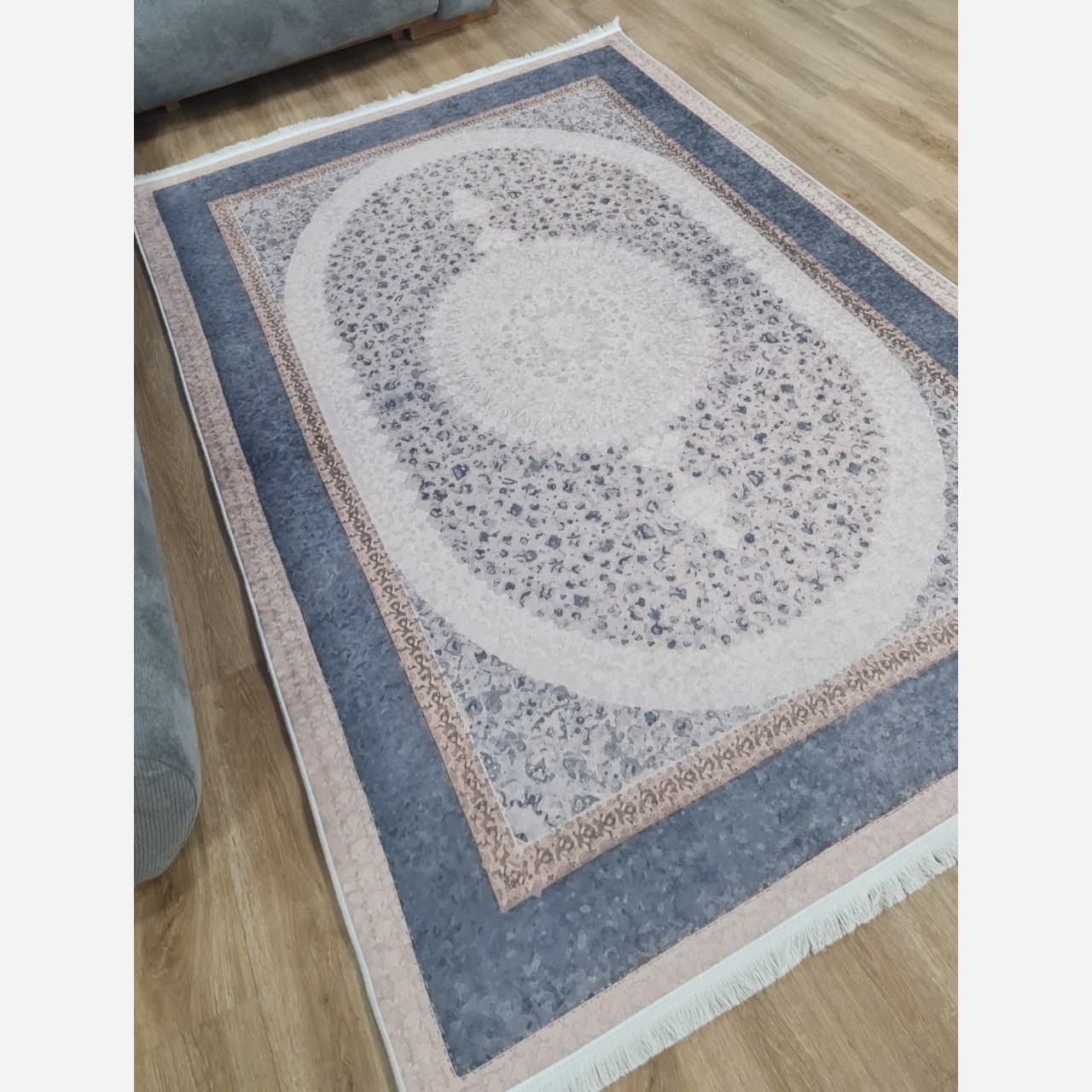 فرشینه مدرن مستطیل رویه مخمل هازان ترک کد 201 (پس کرایه)