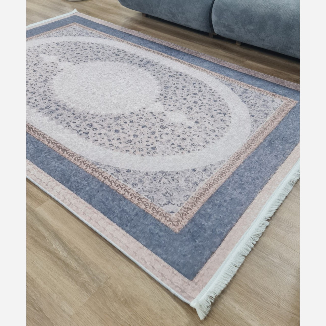 فرشینه مدرن مستطیل رویه مخمل هازان ترک کد 201 (پس کرایه)