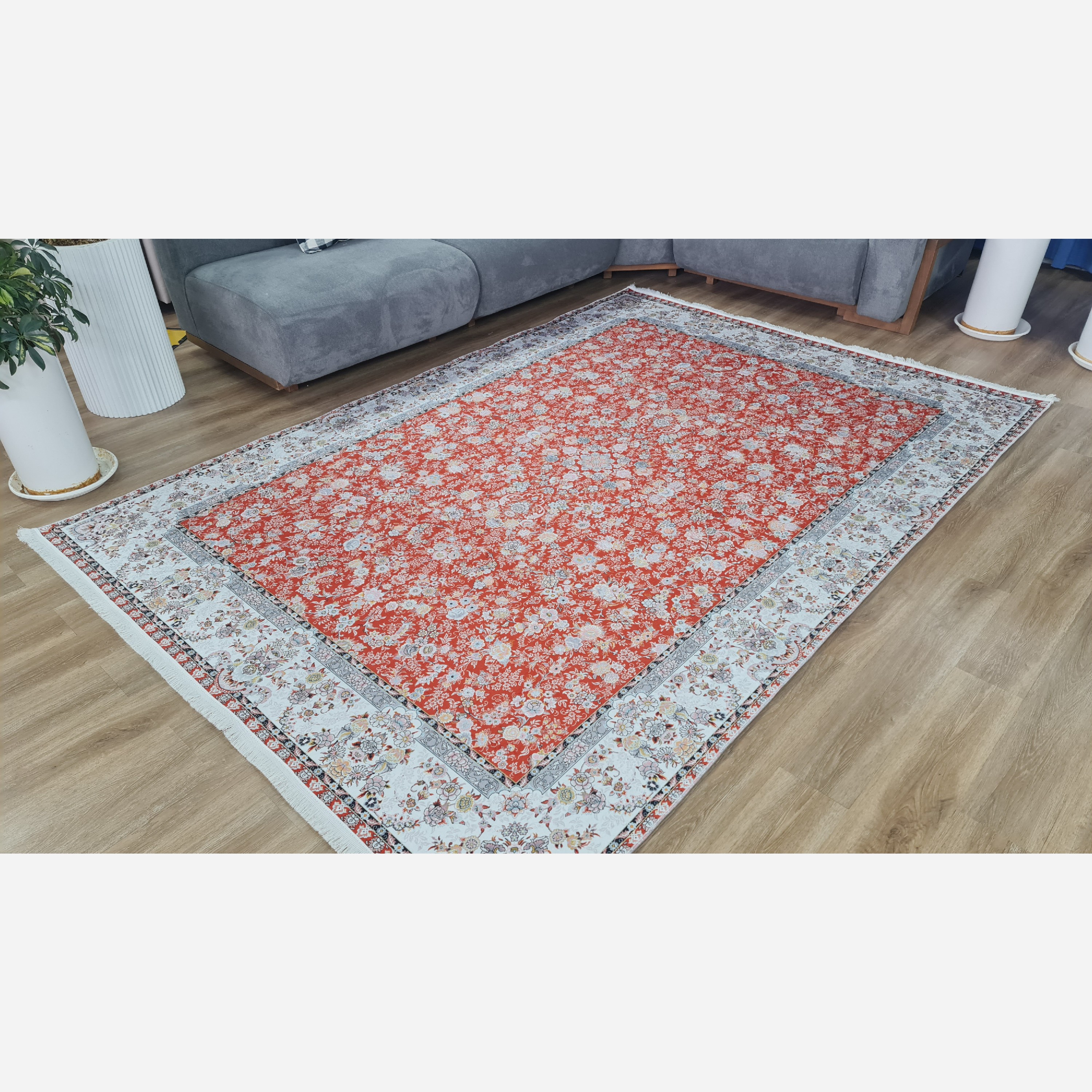 فرشینه مدرن مستطیل رویه مخمل هازان ترک کد 131 (پس کرایه)