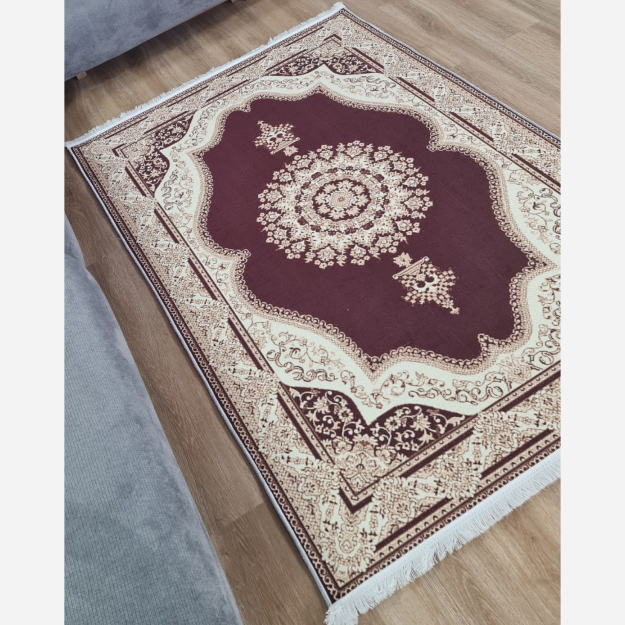 فرشینه مستطیل مدرن طرح جدید رویه مخمل هازان ترک(پس کرایه)