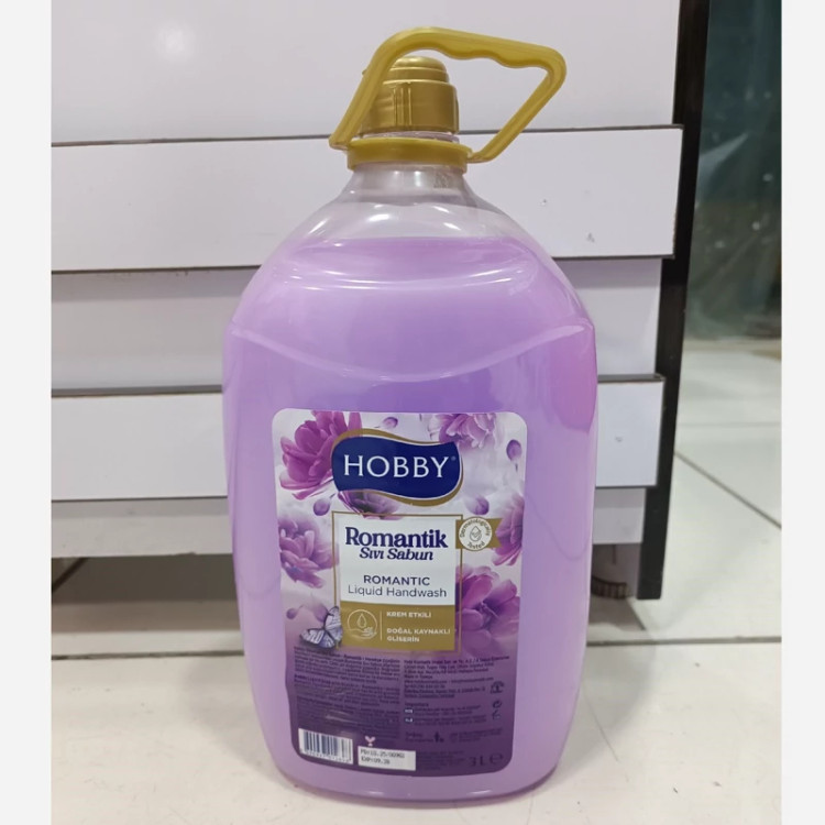 مایع دستشویی هوبی در چندین رایحه( تمشک.گل بهاری.ارکیده.رمانتیک) حجم 3 لیتر محصول ترکیه