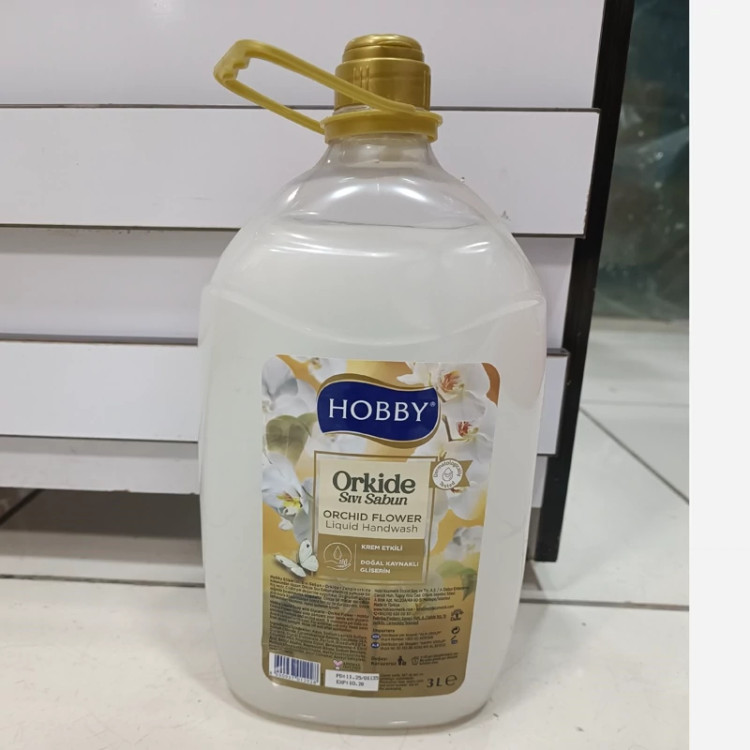 مایع دستشویی هوبی در چندین رایحه( تمشک.گل بهاری.ارکیده.رمانتیک) حجم 3 لیتر محصول ترکیه