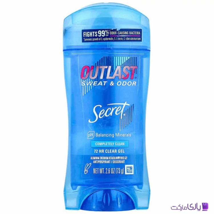مام ژله ای ضد تعریق زنانه سکرت سری Outlast مدل Completely Clean حجم 73 گرم