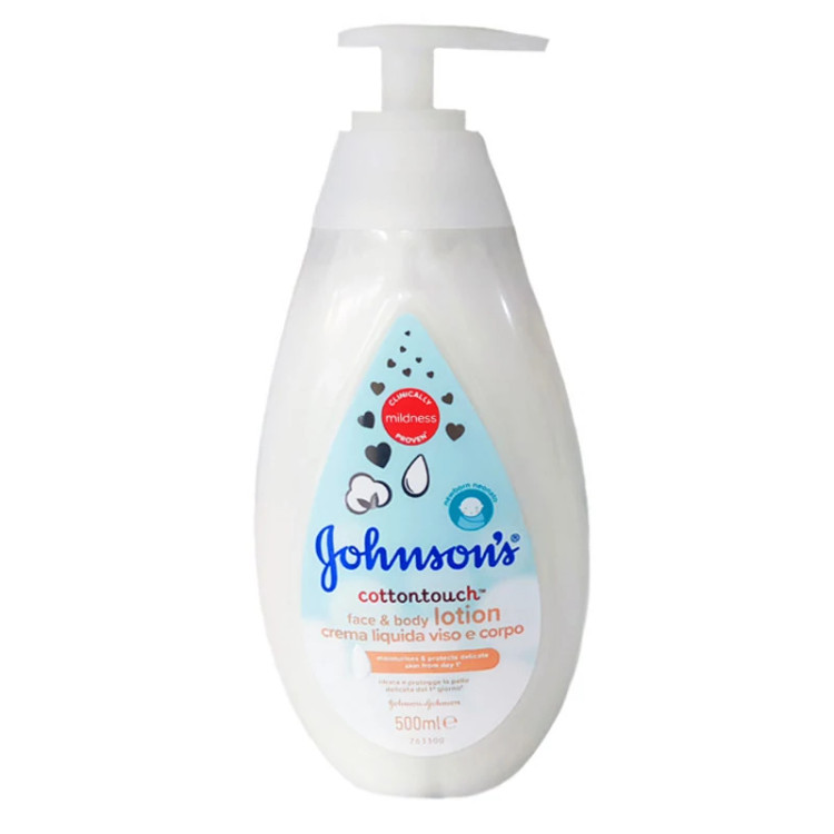 لوسیون صورت و بدن جانسون مدل Johnson's CottonTouch مخصوص کودکان حجم 500 میل اروپایی