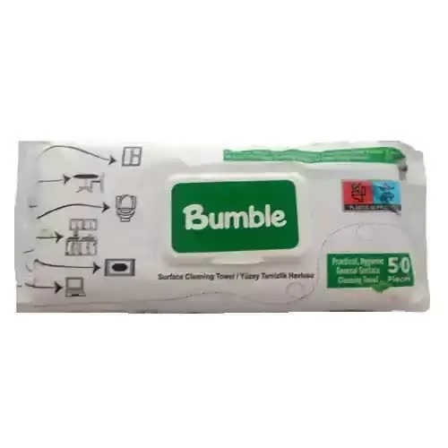 دستمال مرطوب سطوح بامبل Bumble Surface بسته 50 عددی