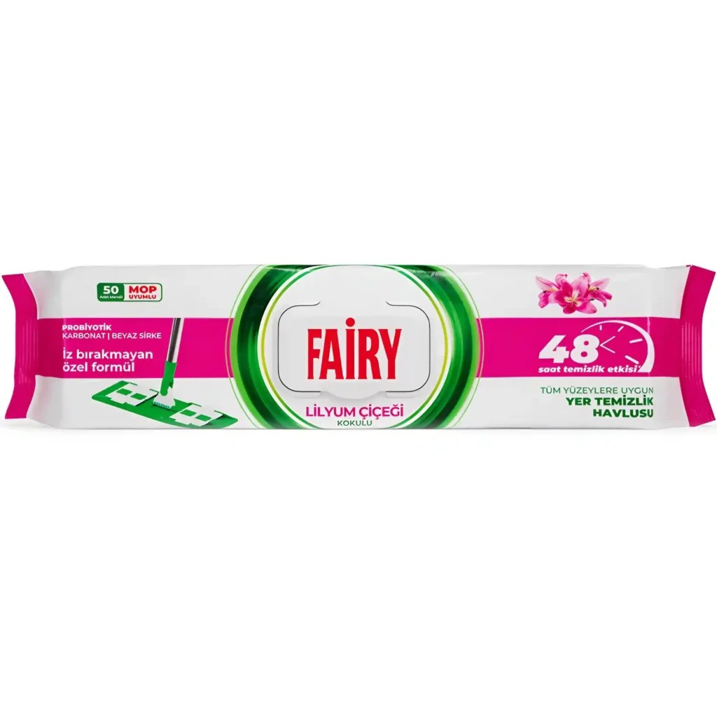 دستمال مرطوب مخصوص طی فیری با رایحه لیلیوم Lilyum Cicegi بسته 50 عددی