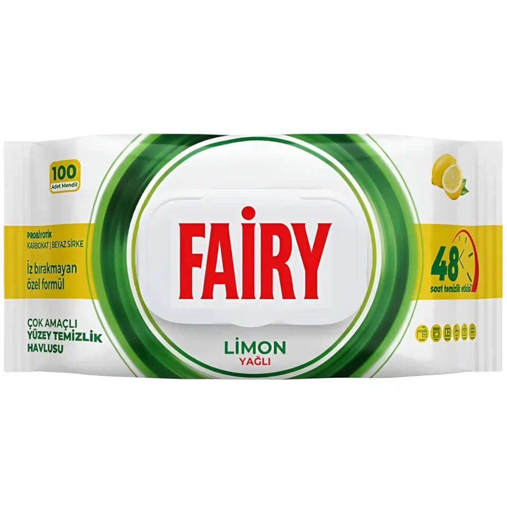 دستمال مرطوب چند منظوره سطوح فیری با رایحه لیمویی Limon بسته 100 عددی