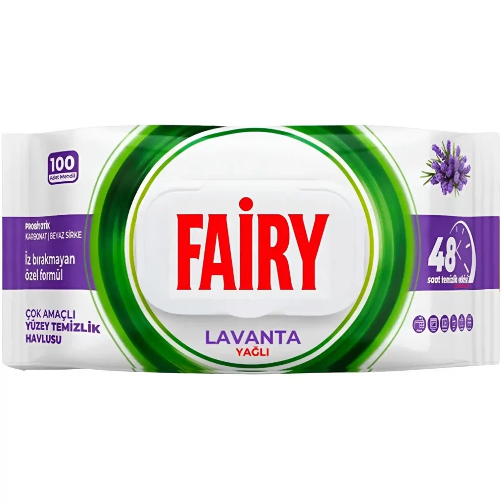 دستمال مرطوب چند منظوره سطوح فیری حاوی روغن اسطوخودوس Lavanta بسته 100 عددی
