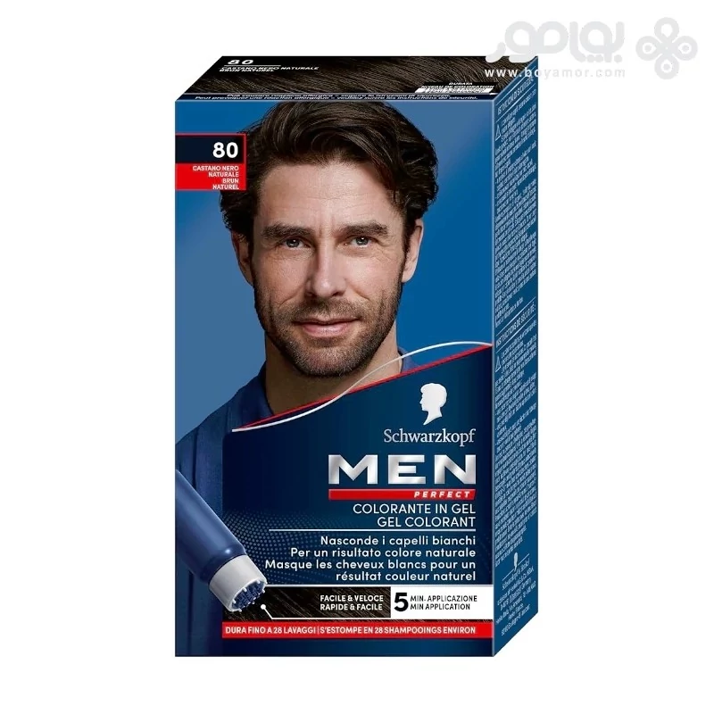 کیت رنگ موی مردانه من پرفکت Men Perfect شماره 80 رنگ مشکی قهوه ای