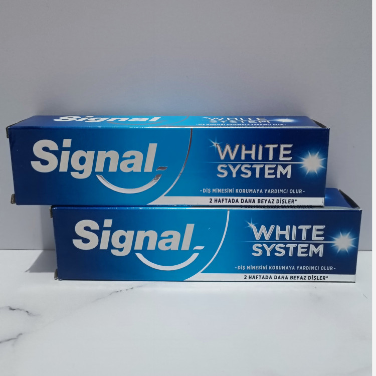 خمیر دندان سفید کننده Signal سیگنال سری white system وایت سیستم حجم 75 میل (مدل محافظت از مینای دندان)