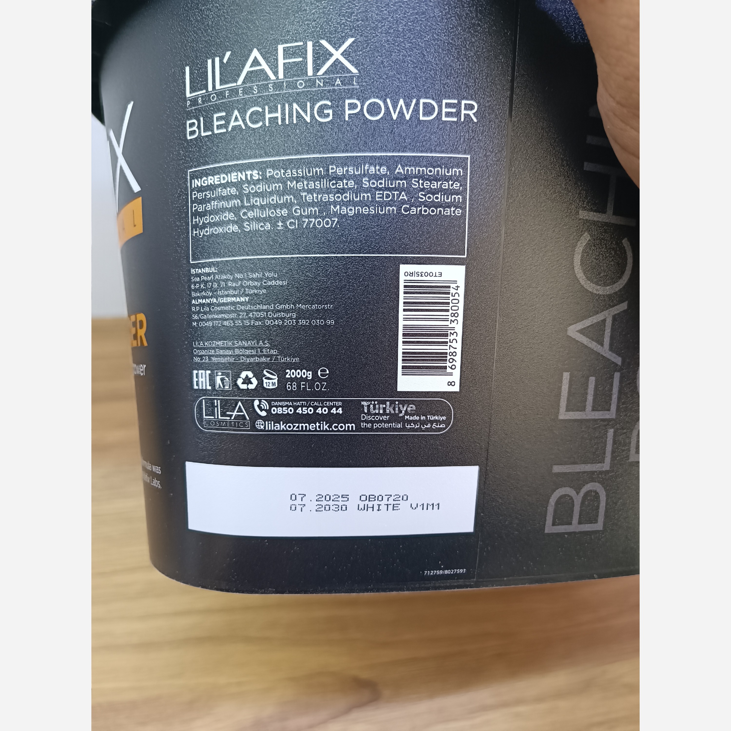 پودر دکلره نیم کیلویی لیلافیکس lilafix (سفیدوآبی) ترکیه اصل