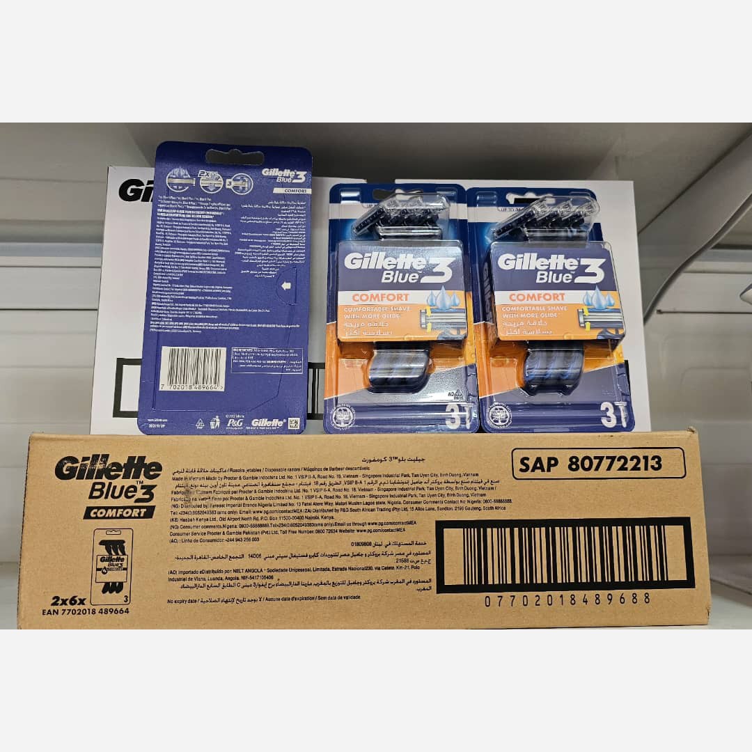خودتراش سه لبه ژیلت Gillette مدل Blue3 COMFORT بسته 3 عددی