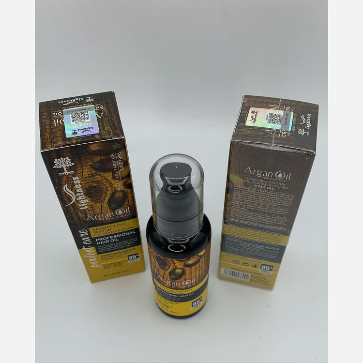 روغن مو آرگان لایتنس شیشه ای حجم 100میل محصول اسلواکی