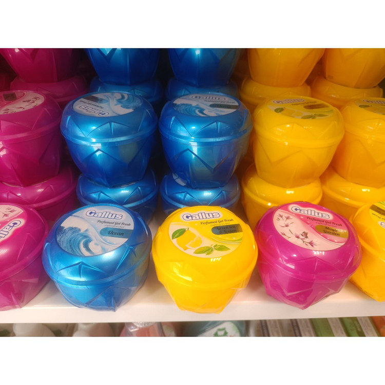 خوشبو کننده ژلی گالوس gallus حجم 150 میل در 3رایحه (گل. لیمو. اقیانوس )