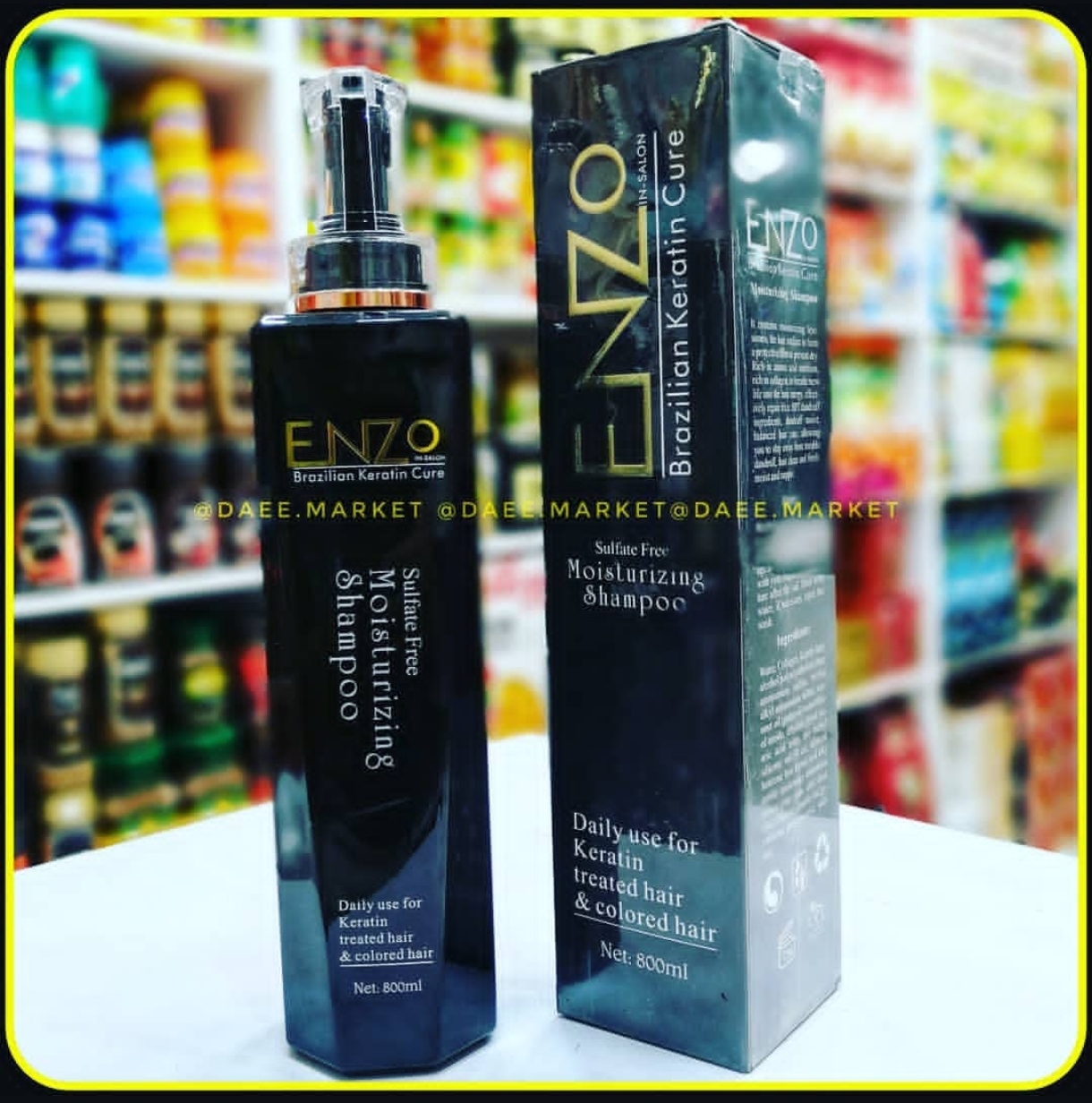 شامپو بدون سولفات انزو 800 میلیلیتر ENZO Brazilian Keratin Cure Sulfate-Free Moisturizing Shampoo