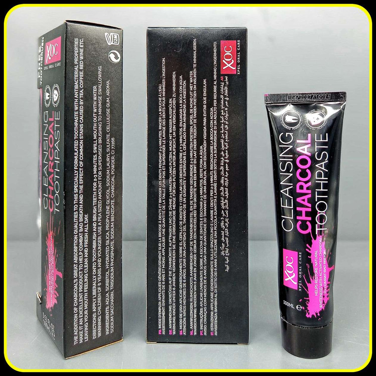 خمیر دندان زغالی سفیدکننده XOC مدل Cleansing Charcoal به همراه مسواک 100ml