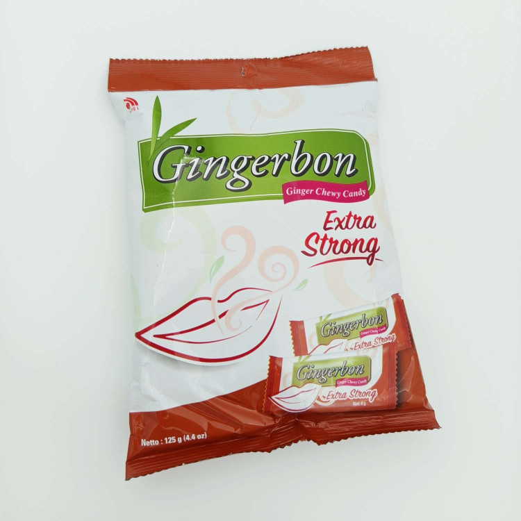 آبنبات زنجبیلی جویدنی Gingerbon Extra Strong وزن 125 گرم | طعم قوی و خاص