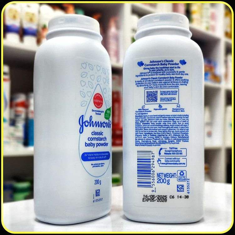 پودر بچه جانسون کلاسیک 200 گرم | Johnson's Classic Cornstarch Baby Powder