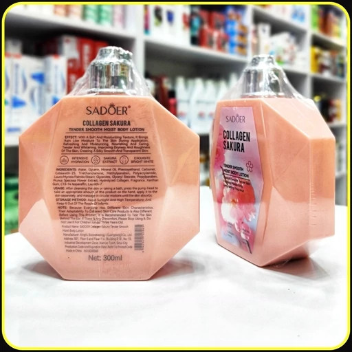 لوسیون بدن کلاژن ساکورا SADOER مدل Collagen Sakura حجم 300 میلیلیتر