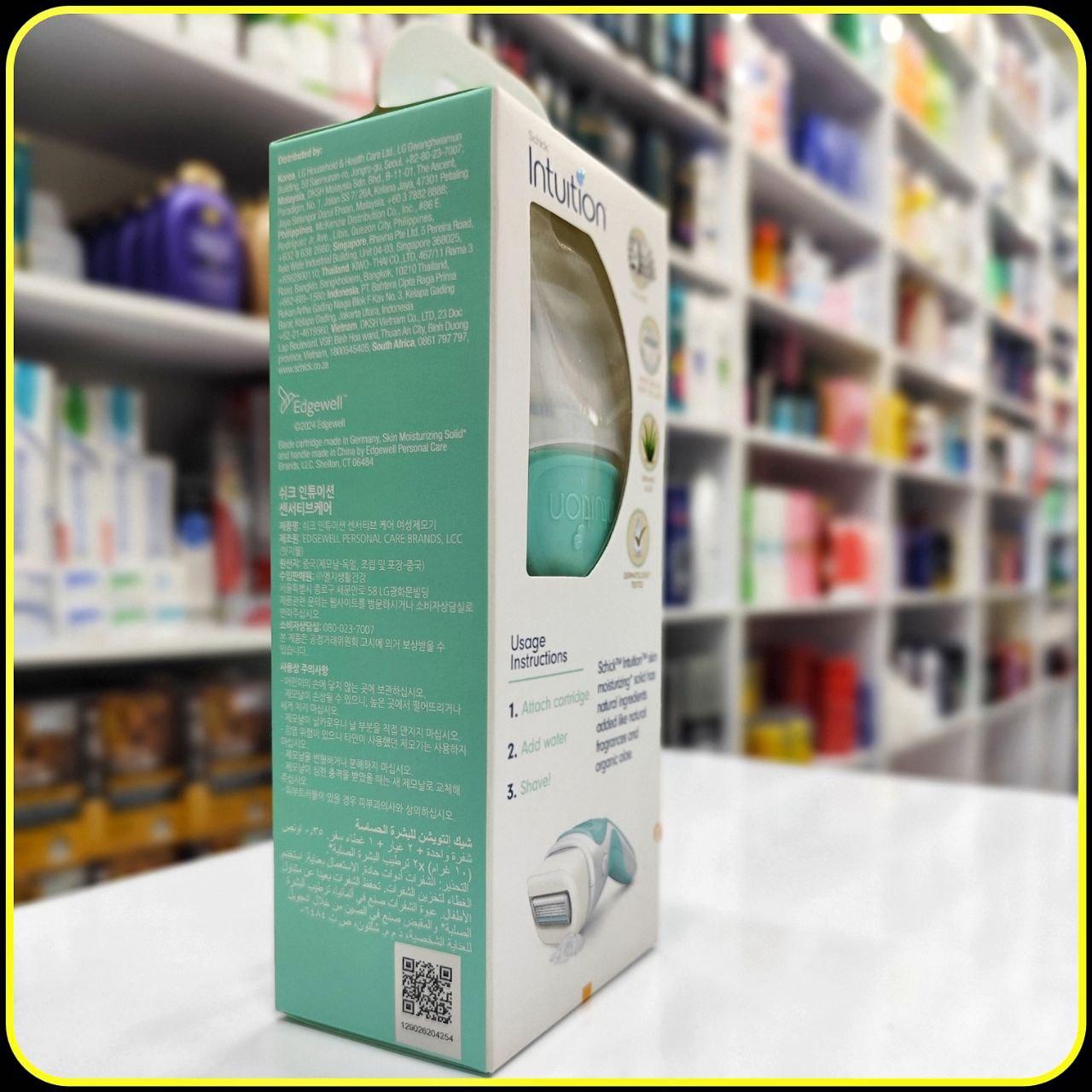 خودتراش زنانه شیک اینتویشن Sensitive Care مدل Schick Intuition Sensitive Care با 4 تیغه و آلوئهورا
