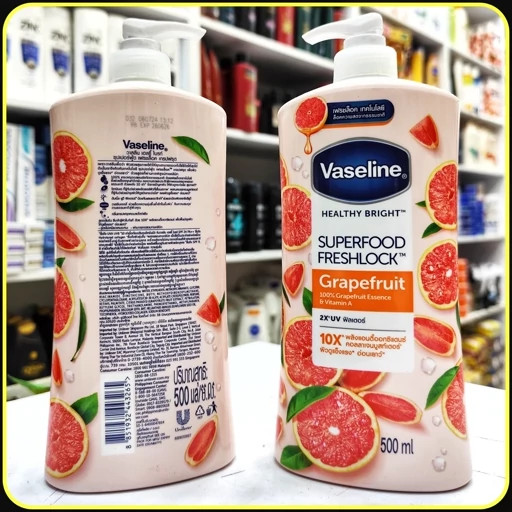 لوسیون بدن وازلین Healthy Bright Superfood Freshlock Grapefruit حجم 500 میلیلیتر | Vaseline Healthy Bright Superfood Fr