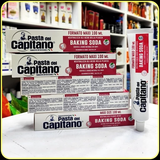 خمیر دندان جوش شیرین Pasta del Capitano مدل Baking Soda حجم 100 میلیلیتر | Pasta del Capitano Baking Soda Toothpaste