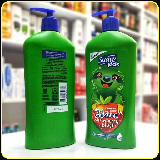 شامپو و نرمکننده کودک سوآو مدل Smoothing Strawberry Blast حجم 532 میلیلیتر | Suave Kids 2 in 1 Shampoo + Conditioner