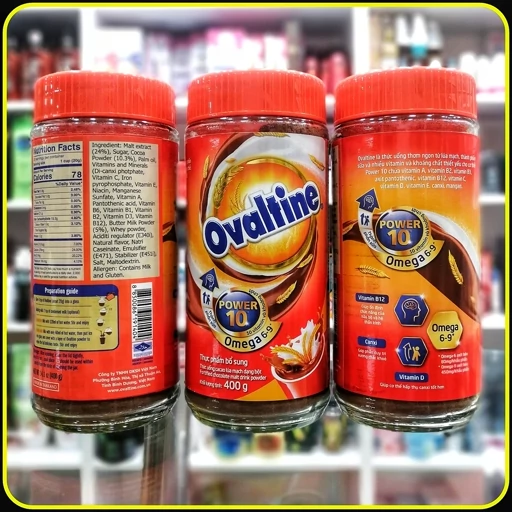 پودر نوشیدنی مالت شکلاتی اووالتین پاور 10 امگا 6 و 9 وزن 400 گرم | Ovaltine Power 10 Omega 6-9