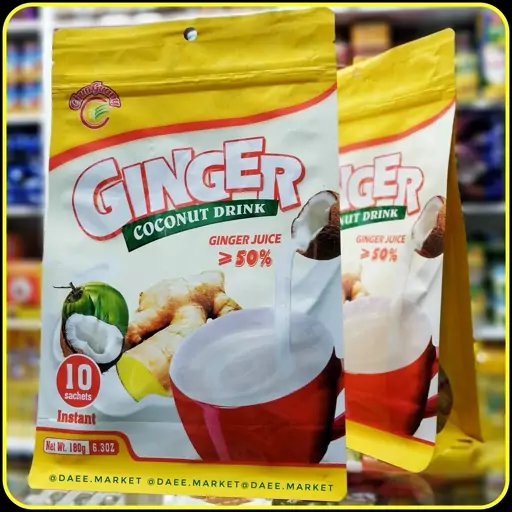 نوشیدنی نارگیل زنجبیل جینجر 10 ساشه Ginger Coconut Drink Instant