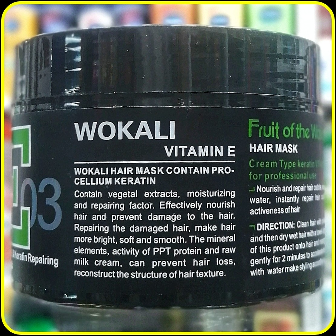 ماسک مو کراتینه بدون سولفات وکالی ترمیم کننده مو با ویتامین E (500 میل) wokali hair mask