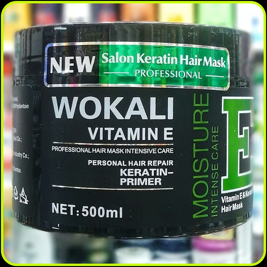 ماسک مو کراتینه بدون سولفات وکالی ترمیم کننده مو با ویتامین E (500 میل) wokali hair mask