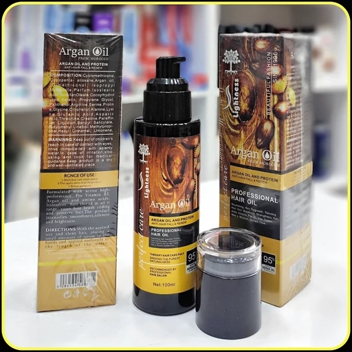 روغن مو آرگان برند لایتنس lightness argan oil