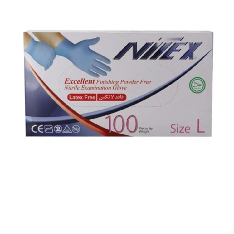 دستکش نیترل آبی نیتکس 100عددی