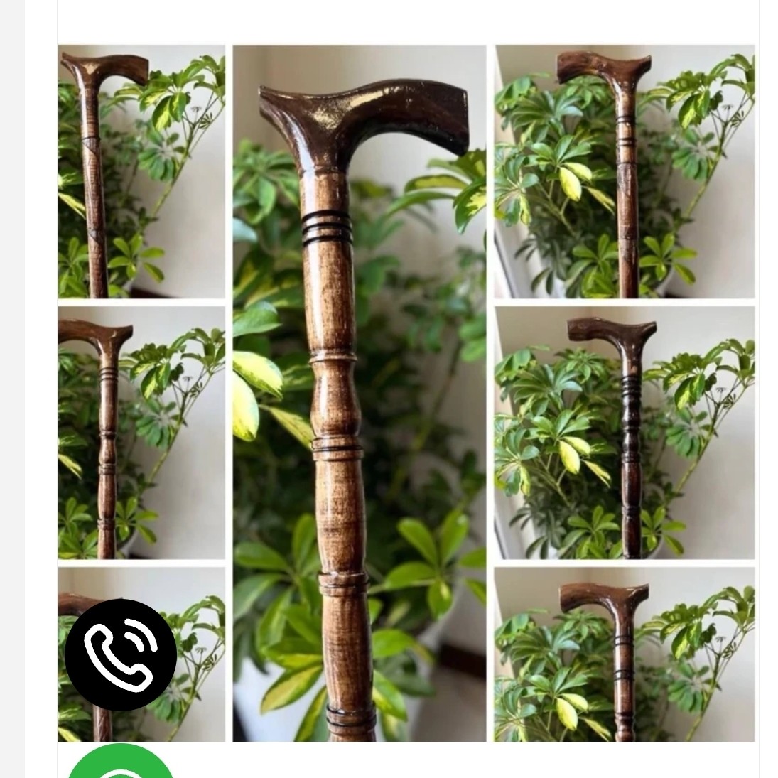 عصا چوبی منبت حلقه دار درجه یک طرح دار