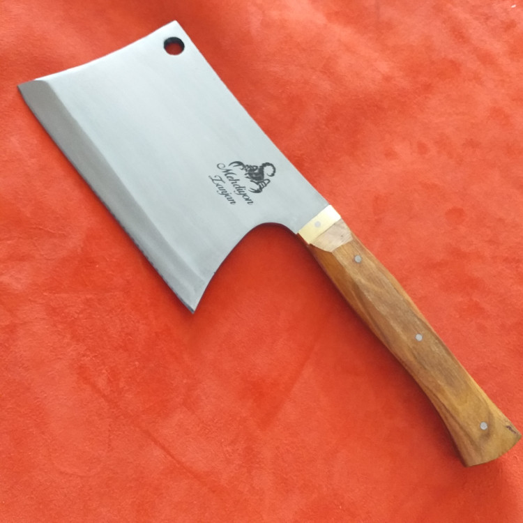 ساطور قصابی ضربه زن استاد مهدیون فولاد فنر 35 سانت مخصوص ضربه زدن و خرد کردن استخوان و شقه کردن لاشه گوسفندی و گاوی
