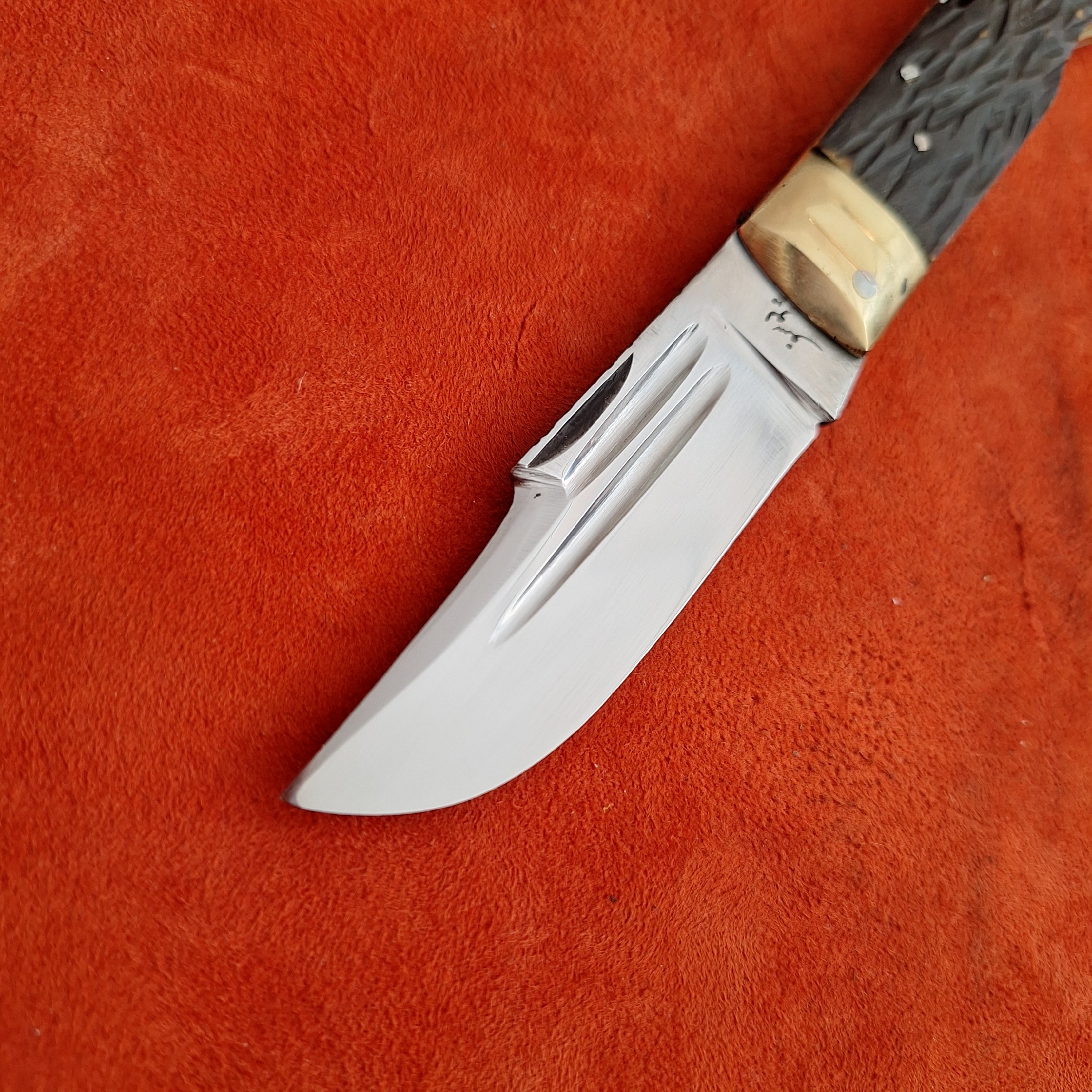 چاقوی جیبی تاشوی ضامندار استاد یوسف تیغه استیل ضدزنگ دسته شاخ