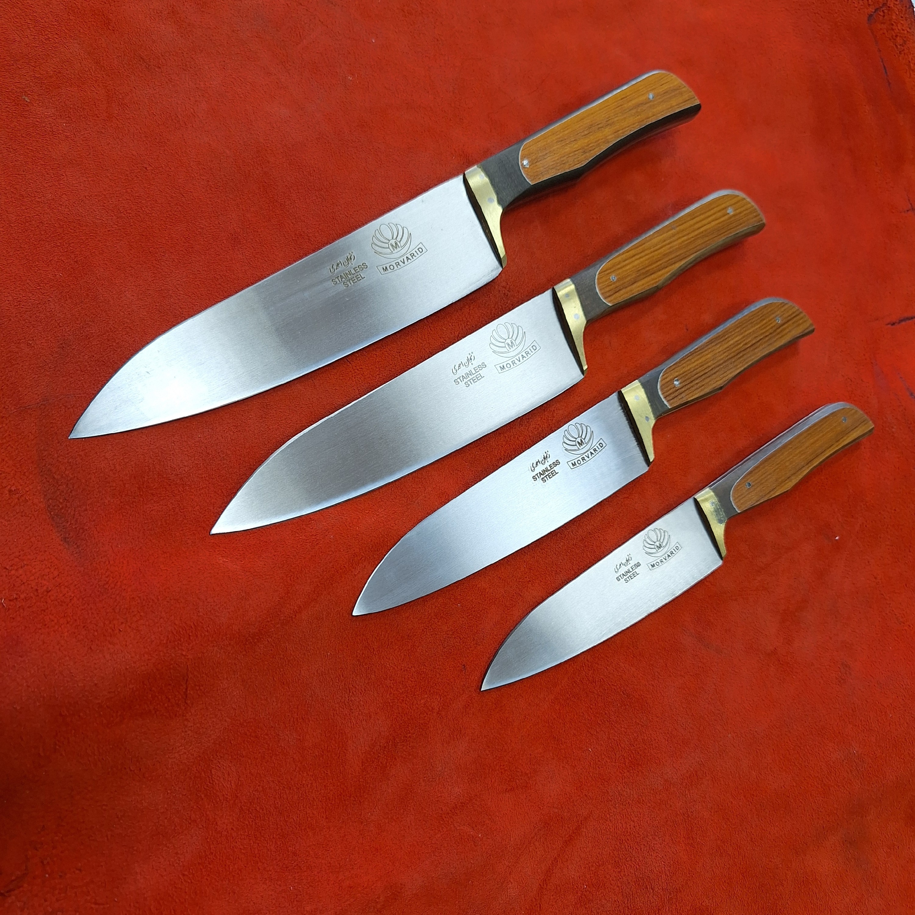 چاقو آشپزخانه سرویس پارچه ای استیل آشپزخانه 4پارچه