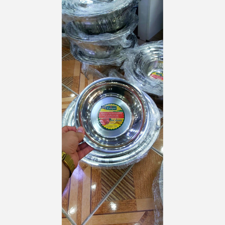 لگن و آبکش استیل یونیک 10پارچه برند یونیک حک شده ضد زنگ و سیاه شدن