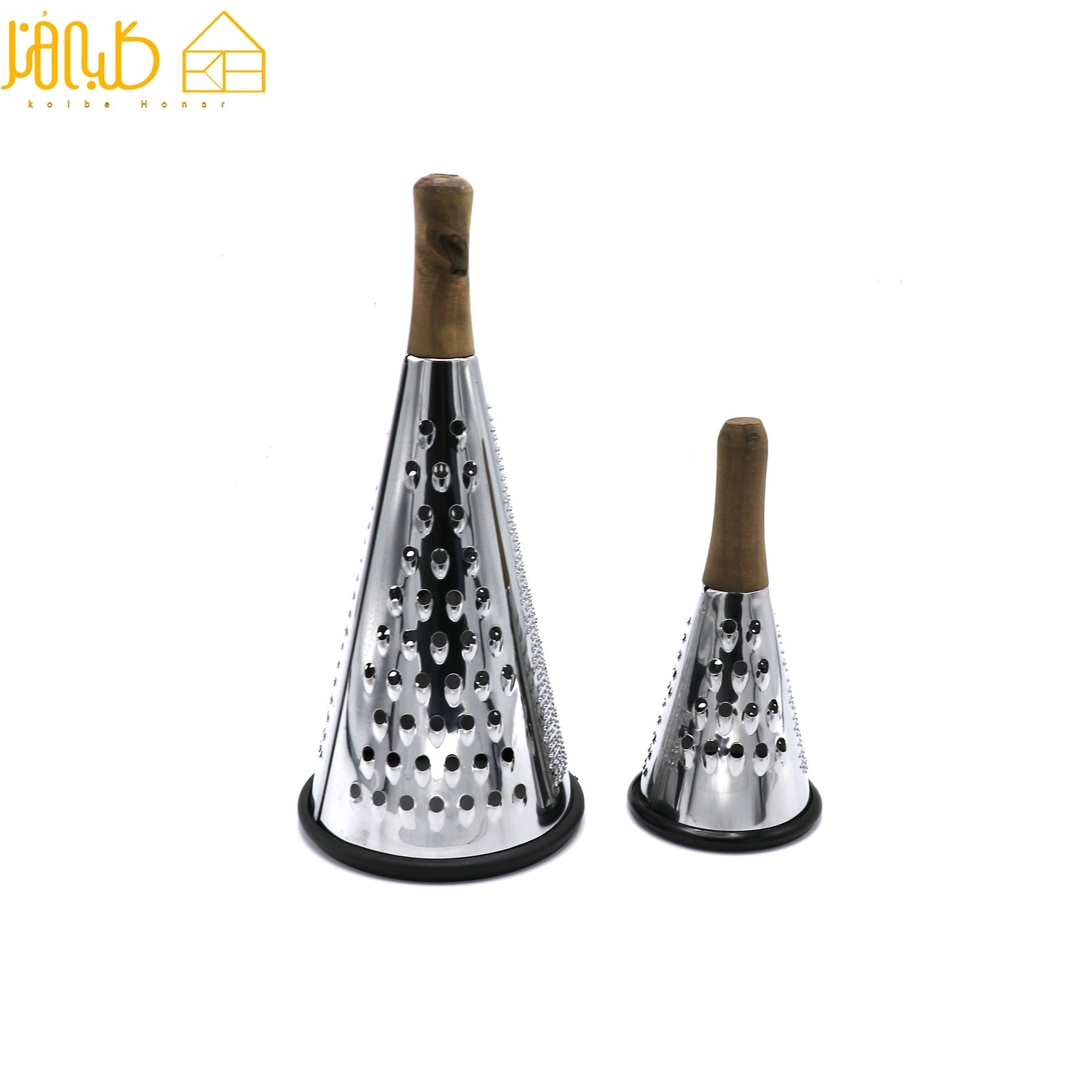 رنده استیل دسته چوبی مدل هرمی