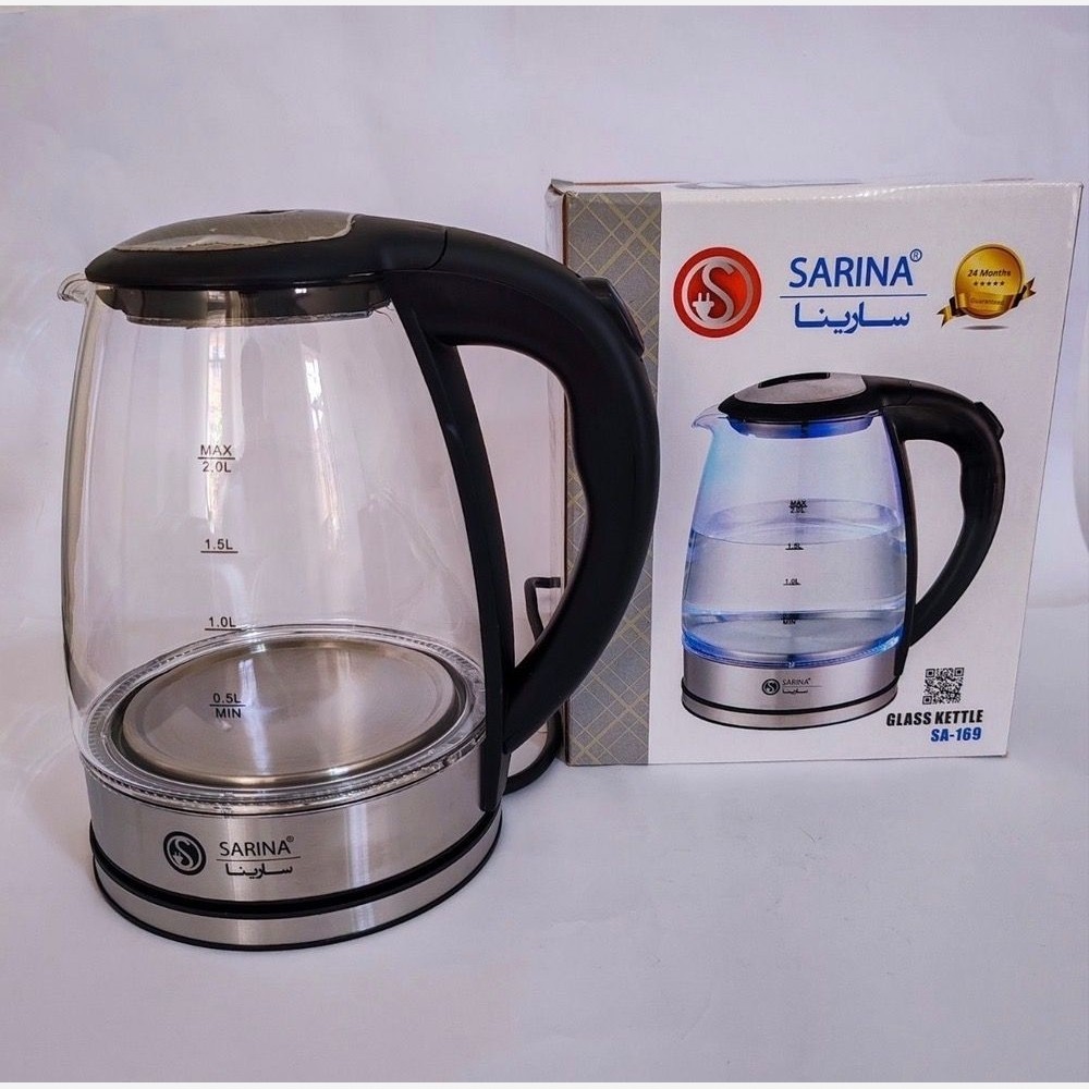کتری برقی پیرکس سارینا مدل SA-169 ظرفیت 2 لیتر (چراغ دار LED)