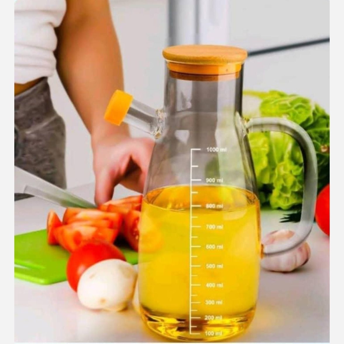 روغن ریز پیرکس درب بامبو چوبی یک لیتر(م)