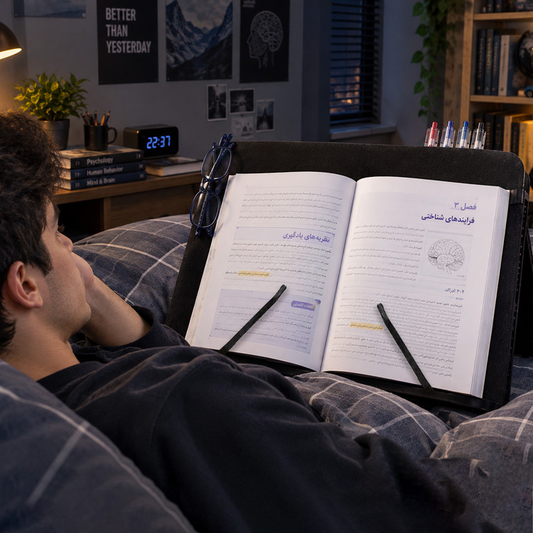 نگهدارنده کتاب و کتابخوان و زیردستی دانش آموز محکم فلز