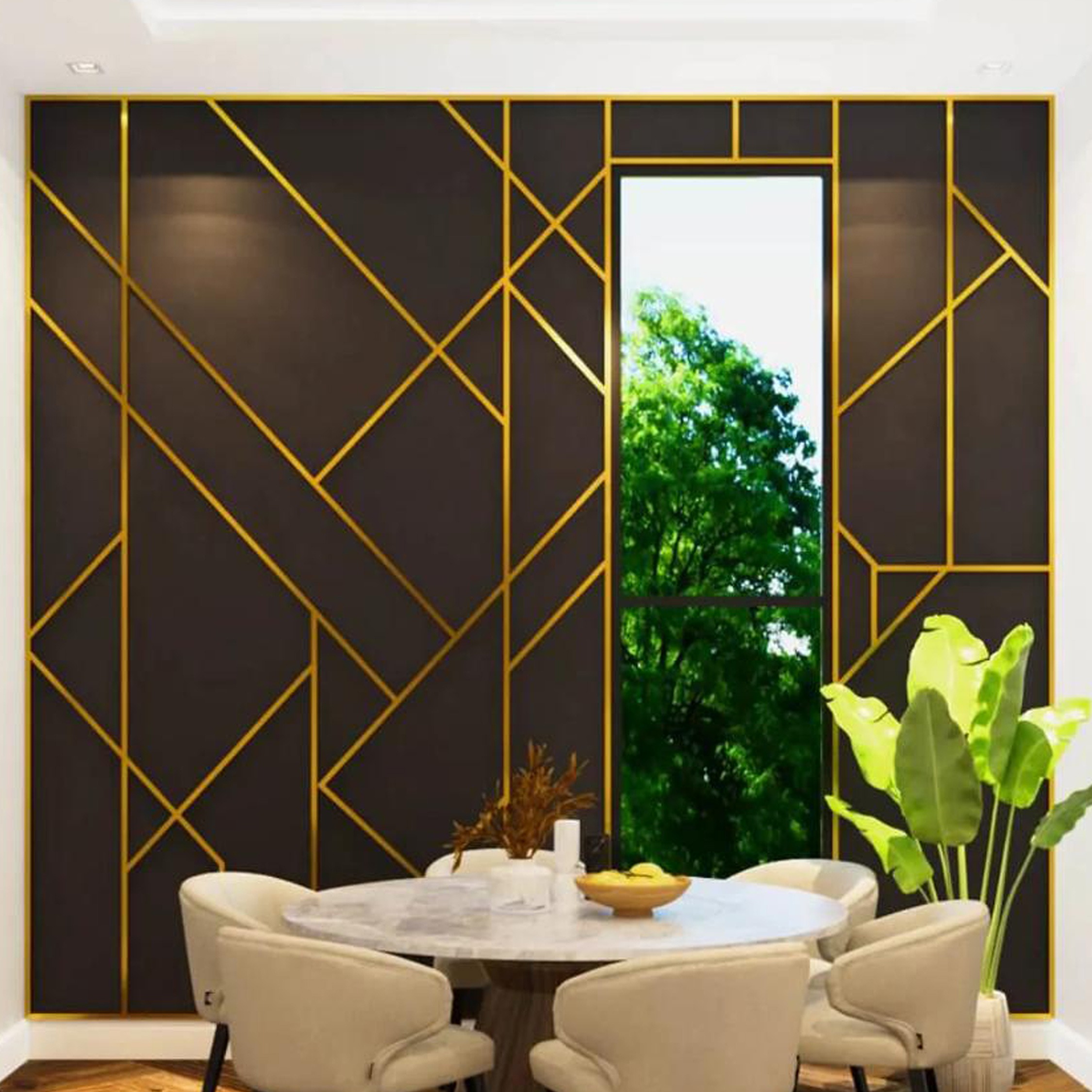 آینه تزئینی دیوارکوب دکوراتیو مولتی استایل نواری باریک 20 عددی