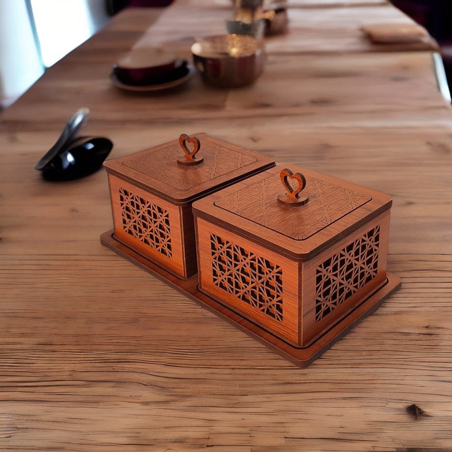 ست پذیرایی فروردین قندان و جادستمال کاغذی مدل نقوش کد G001