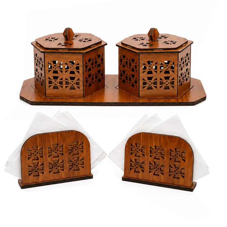 ست پذیرایی فروردین شکلات خوری و جادستمال کاغذی مدل نقوش کد S001