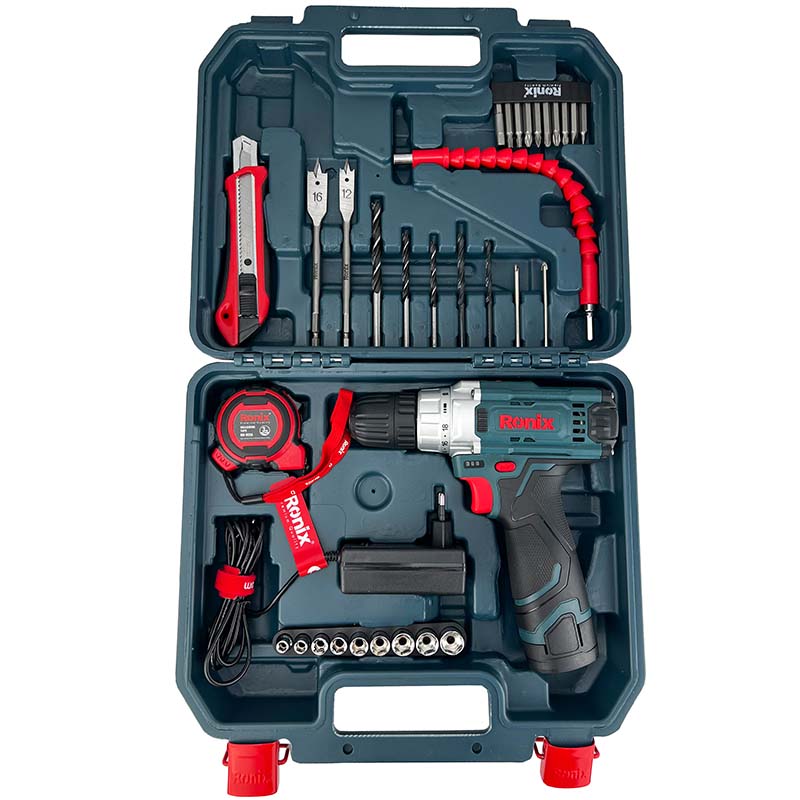 کیت دریل شارژی 12 ولت تک باتری رونیکس مدل RS-8611