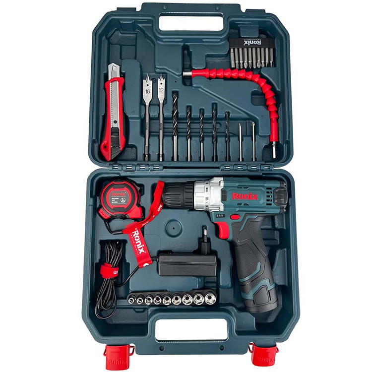 کیت دریل شارژی 12 ولت تک باتری رونیکس مدل RS-8611